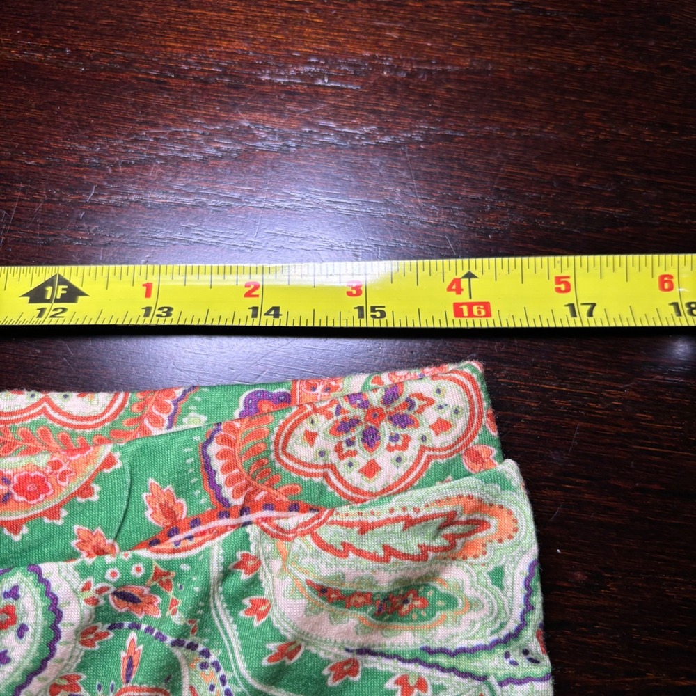 Natural Life Cali Knit Green Paisley Flare Leg Bell Bottom Large Retro Boho - Picture 6 of 12